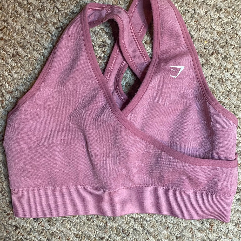 Gymshark pink camo sports bra size small